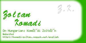 zoltan komadi business card